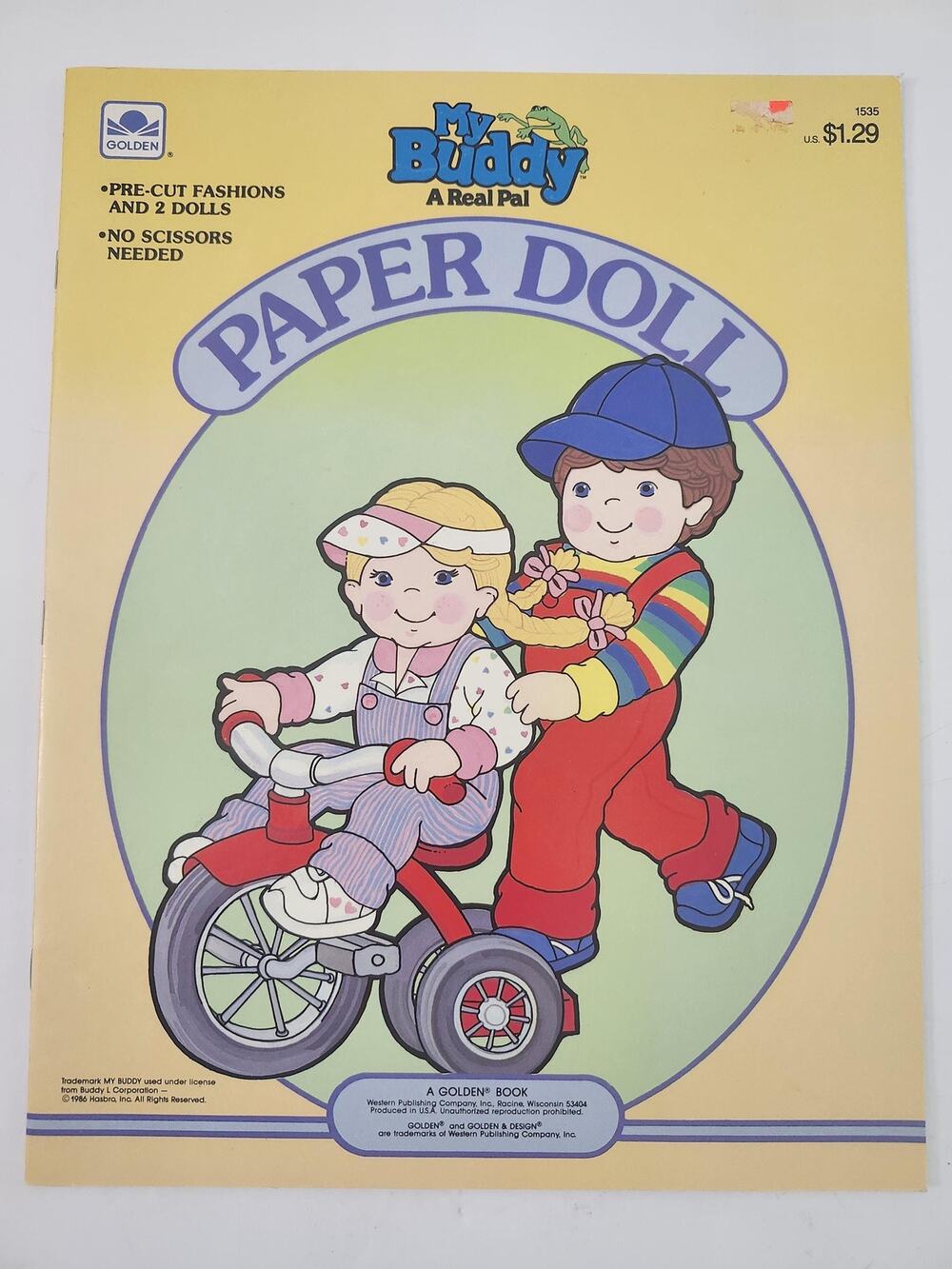Vintage 1986 My Buddy & Heather Paper Doll Book Golden Uncut Pre-Cut